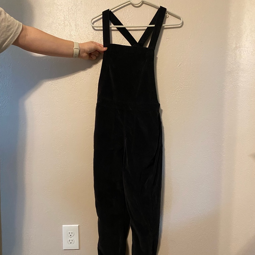 Black Suede/Velvet Overalls